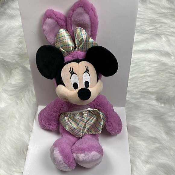 Disney Store 18" Minnie Mouse In Easter Bunny Suit Rabbit Plush Pink - Picture 1 of 12